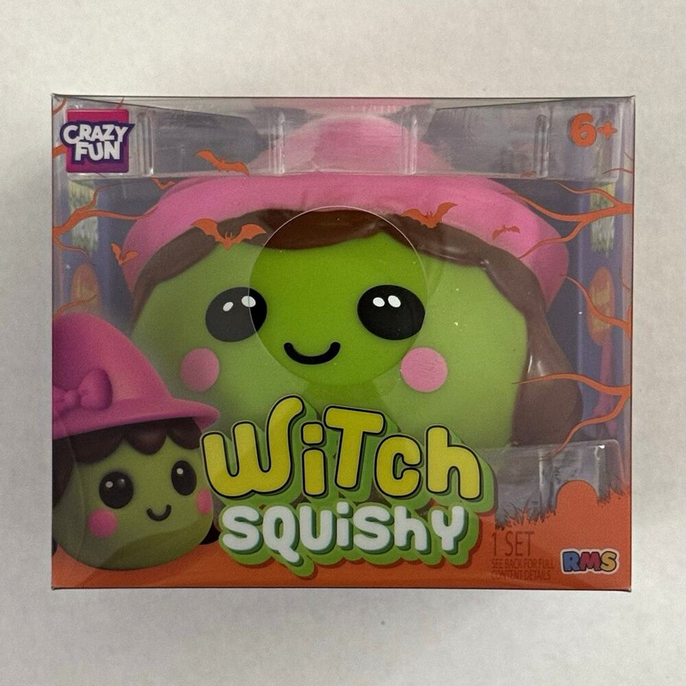 Crazy Fun Witch Squishy Squish & Stretch Squeeze Toy Green Pink Black Ages 6+